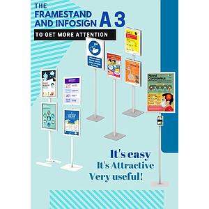 Frame Stand AM CF Square SLIM LIGHTBOX A3 Silver 1 pc